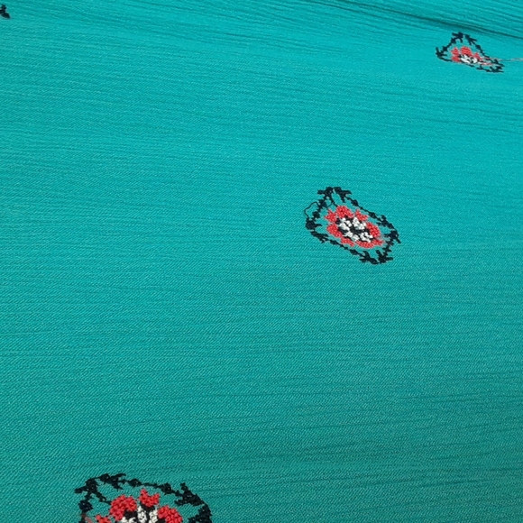 Sundance sz M pit 19 inches maxi dress with embroidery sea foam green color - Picture 10 of 11